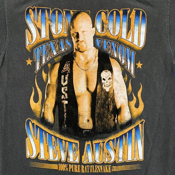 WWE Legends Stone Cold Steve Austin “Texas Venom 100% Pure Rattlesnake” T-Shirt - Picture 2 of 4